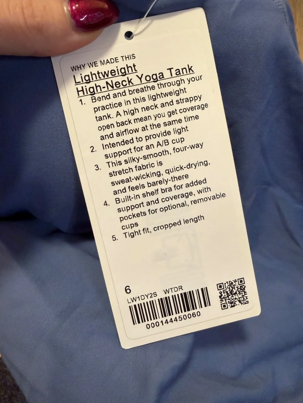 Lululemon Lightweight High Neck Yoga Tank Water Drop Size 6 - Picture 4 of 6